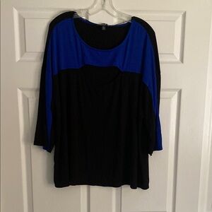 Cable & Gauge Black and Blue Blouse 3x